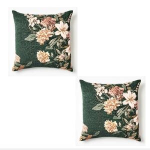 Set of 2 Threshold Studio McGee linen cotton floral pillow covers 20" square